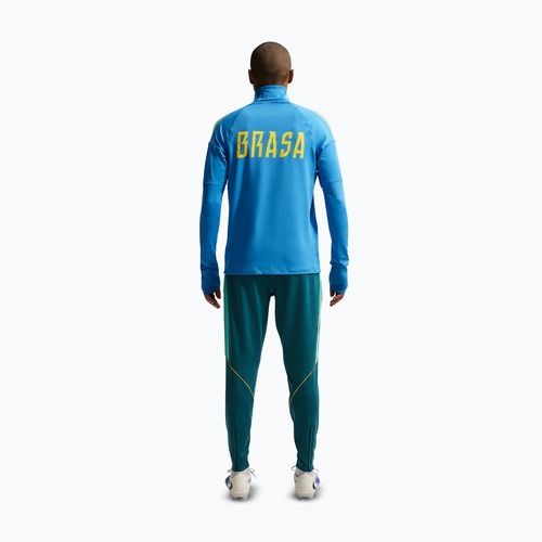 Мъжки футболен суитшърт Nike Brazil Strike light photo blue/light menta/midwest gold
