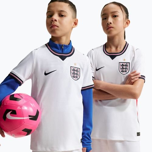 Детска футболна тениска Nike England 2026 Stadium Home white/speed red/obsidian/obsidian