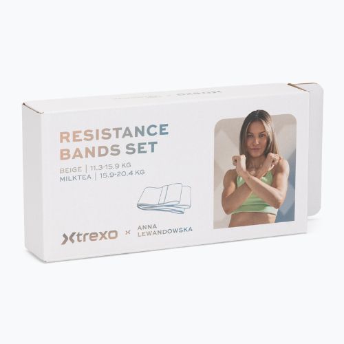 Комплект ластици за упражнения XTREXO x Anna Lewandowska bands Beige/Milktea