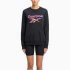 Дамски суитшърт Reebok Identity Big Logo Fleece Crew черен/лилав rave/електрически кехлибар