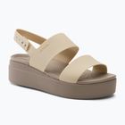 Дамски сандали Crocs Brooklyn Met Low Wedge metal champagne