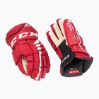 CCM JetSpeed FT4 Pro SR червени/бели ръкавици за хокей
