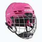 Детска хокейна каска CCM Tacks 70 Combo pink