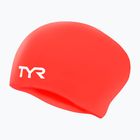 Шапка за плуване TYR Long Hair Wrinkle Free Silicone bright red