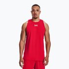 Under Armour Baseline Cotton Tank червено/бяло/бяло мъжка баскетболна фланелка