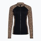 Дамска блуза с дълъг ръкав за плуване Hurley Leopard Zip Front brown sugar