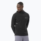 Мъжки потник за бягане Salomon Sense Aero Hybrid Half Zip Hooded deep black