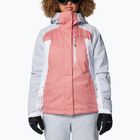 Дамско скиорско яке Columbia Snowy Summit Ins pink agave/white/cirrus grey dobby