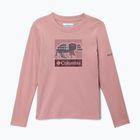 Детска блуза с дълъг ръкав за трекинг Columbia Hazeldel Hill Graphic Tee eraser pink/barely printed