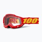 Детска велосипедна маска 100% Accuri 2 Junior red/clear