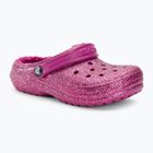 Детски джапанки Crocs Classic Lined Glitter Clog fuchsia fun/multi