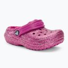 Детски джапанки Crocs Classic Lined Glitter Clog fuchsia fun/multi