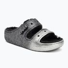 Crocs Classic Cozzzy Glitter Sandal black/silver джапанки