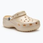 Дамски джапанки Crocs Classic Shimmer Platform Clog vanilla