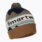 Smartwool Плетена зимна шарка POM дълбока тъмносиня шапка от естествена кожа