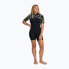 Дамски неопренов костюм за плуване ROX 2,0 mm Swell Natural Back Zip SS Springsuit black floral