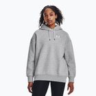 Дамски суичър Under Armour Icon Fleece Hoodie мод сив светъл меланж/бял