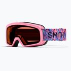 Детска скиорска маска Smith Rascal Jr S2 bright pink lofi butterfly/rose copper antifog