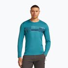 Мъжки Icebreaker Merino 200 Oasis Crewe Elevation Line топаз термален дълъг ръкав