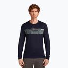 Мъжки термален дълъг ръкав Icebreaker Merino 200 Oasis Crewe Elevation Line midnight navy
