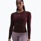 Дамска блуза с дълъг ръкав Nike One Fitted Dri-Fit burgundy crush/white