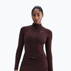Дамски суитшърт за тренировка Nike One Fitted Dri-Fit Full-Zip burgundy crush/white