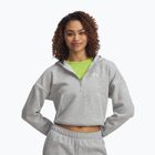 Дамски суичър Under Armour Rival Fleece Piped HZ Hoodie мод сив светъл меланж/бял