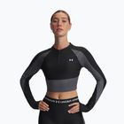 Дамска блуза с дълъг ръкав за тренировка Under Armour HeatGear Rib 1/4 Zip black/castlerock/white