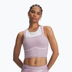 Дамска тренировъчна тениска Under Armour Meridian Contour Tank mauve pink/white/mauve pink