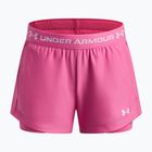 Детски тренировъчни шорти Under Armour UA Tech Play Up 2IN1 Shorts pink frenzy/white