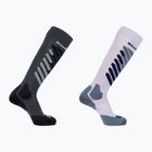 Скиорски чорапи Salomon S/Access 2-Pack anthracite/sweet lavender
