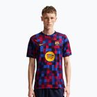 Мъжка футболна фланелка Nike FC Barcelona Dri-Fit Pre-Match noble red/mineral yellow