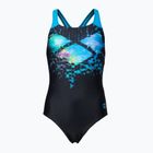 Детски бански от една част arena Multi Pixels New Swim Pro Back черен/тюркоазен