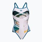 Дамски бански костюм от една част arena Planet Super Fly Back white multi/blue cosmo