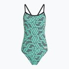 Дамски бански костюм от една част arena Escape Challenge Back black/water blue multi