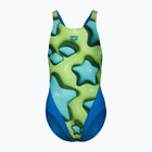 Детски бански костюм от една част arena Star Shaped Swim Tech L blue river/soft green/multi
