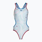 Дамски бански костюм от една част arena One Fireflow Double Cross red/blue river/white multi