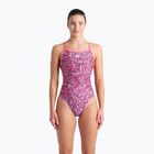 Дамски бански костюм от една част arena Pink Dahlia Lace Back shocking pink/multi