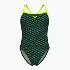 Дамски бански от една част Arena Monogram Challenge Back dark sage multi/artic lime
