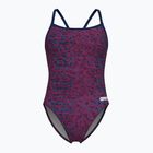 Дамски цял бански костюм arena Snake Skin Challenge navy/team redwhiteblue