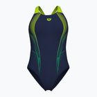 Дамски цял бански костюм Arena Blast V Back navy/artic lime