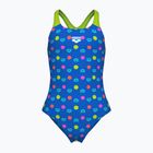 Детски цял бански костюм arena Multiple Dot Swim Pro Back multi blue/artic lime