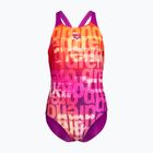 Детски цял бански костюм arena Multi Colours V Back pink multi/very fuchsia