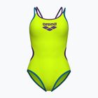 Дамски цял костюм за плуване arena One Double Cross Back One Piece artic lime/plum/blue cosmo