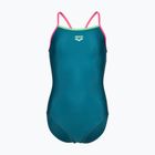 Детски цял бански костюм arena Light Drop Solid deep teel/shocking pink/verbena