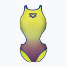 Дамски цял костюм за плуване arena One Shaded Print Tech One Back artic lime violetta multi/neon blue