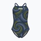 Детски цял бански костюм arena Fireflow Lightdrop Back navy/team navy yellow