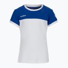 Детска тениска за тенис Tecnifibre Stretch в бяло и синьо 22LAF1 F1
