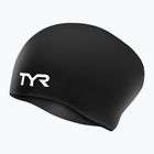 Детска шапка за плуване TYR Long Hair Wrinkle Free Silicone black