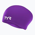 Шапка за плуване TYR Long Hair Wrinkle Free Silicone purple